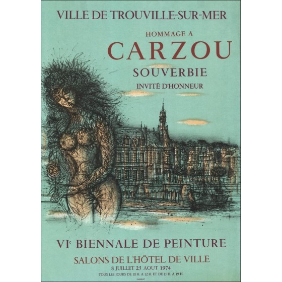 Koop Jean Carzou Lithography Tentoonstelling Trouville-sur-Mer - 1974