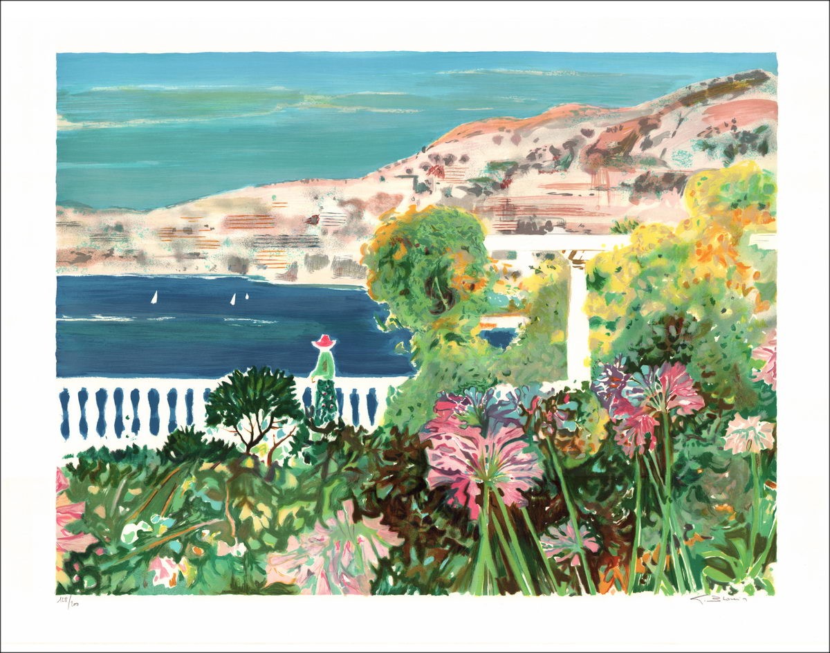 BLOUIN Georges - Lithographie Originale "Jardin sur la mer" signée et numérotée au crayon