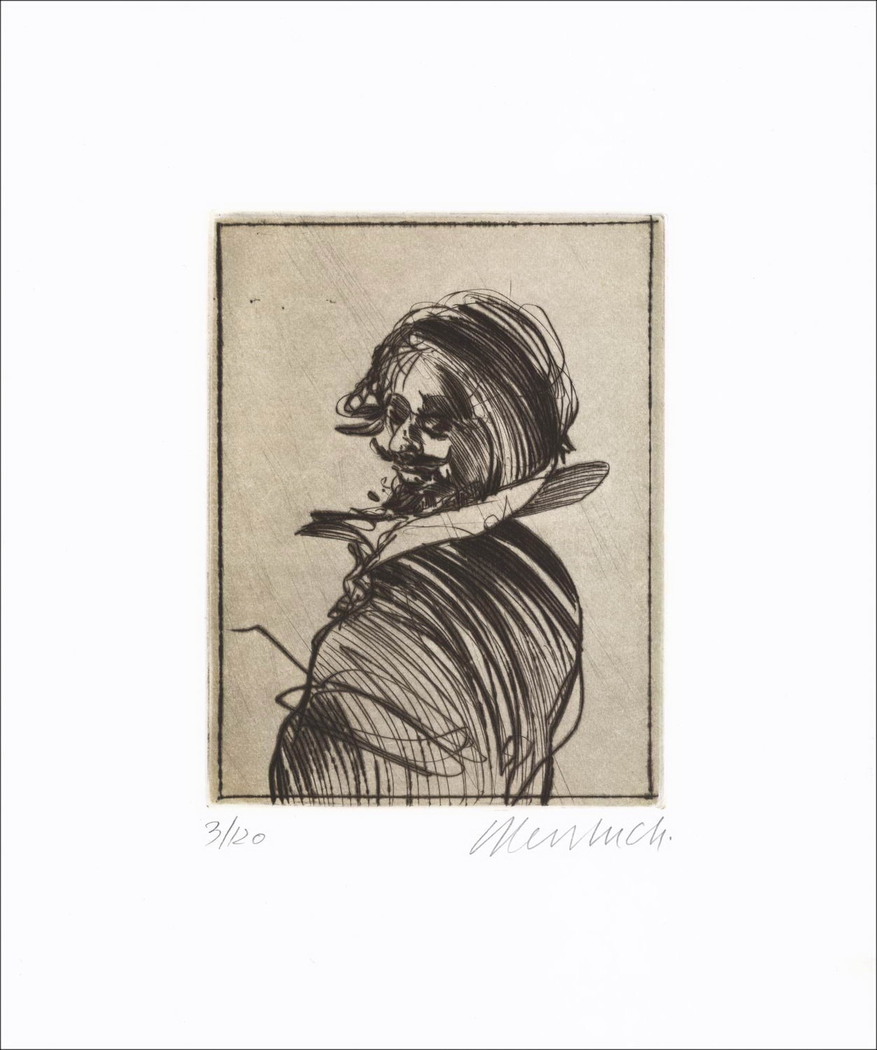 Acheter Gravure Originale Portrait dans l'ombre Claude WEISBUCH 
