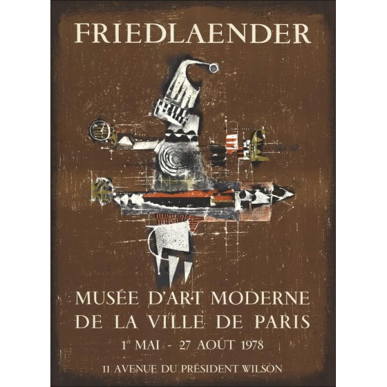 Johnny Friedlaender - Litografia "Museo della mostra dell'arte moderna, Parigi" 77x56cm - 1978