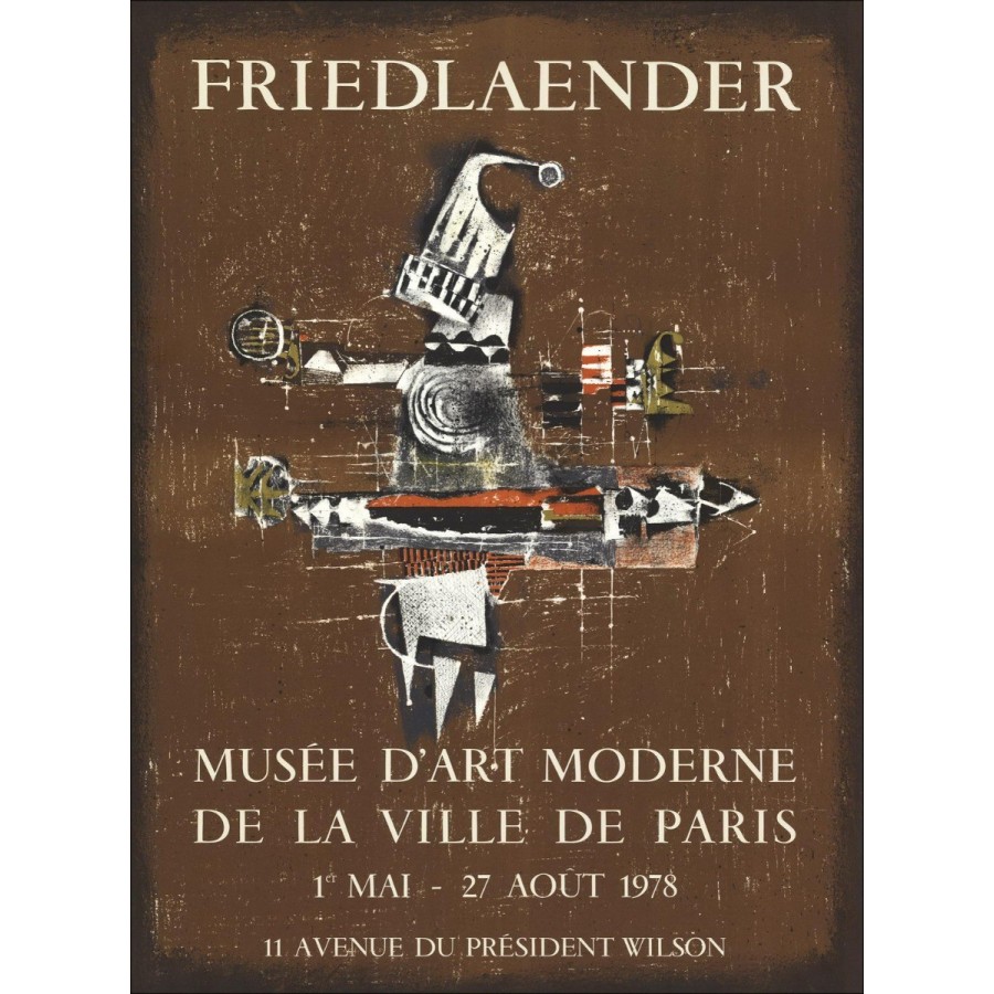 Johnny FRIEDLAENDER - Lithograph "Exposition Musée d'art moderne, Paris" 77x56cm - 1978