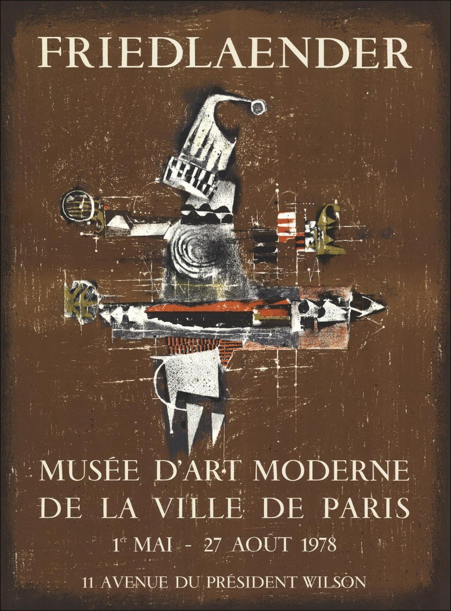 Johnny Friedlaender - Litografia "Museo della mostra dell'arte moderna, Parigi" 77x56cm - 1978