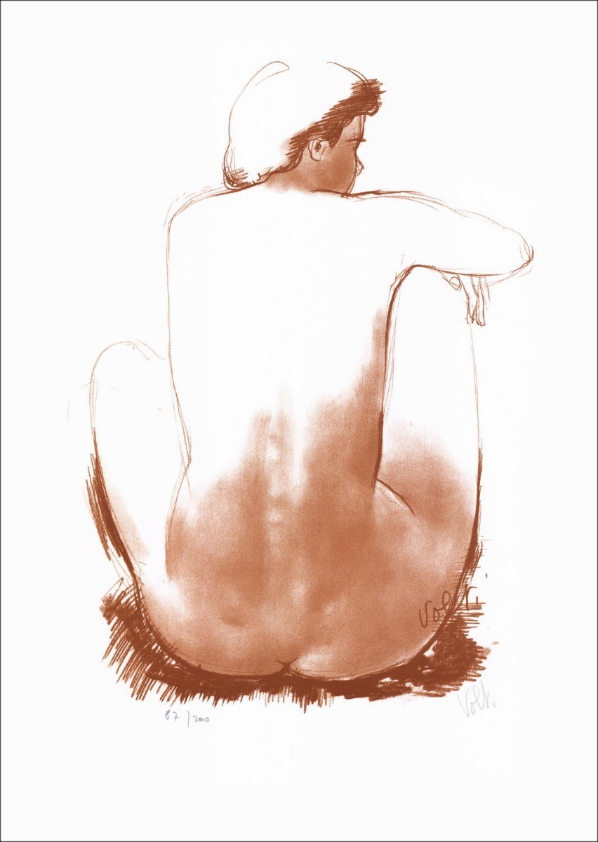 Antoniucci volti - litografía "Mujer desnuda" 65x46cm - firmada en lápiz y numerado