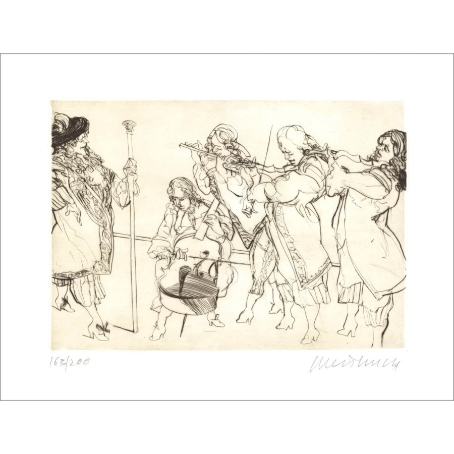 Claude Weisbuch - Grabado original "Opera, Monsieur de Portagnac" 28x38cm, firmado en lápiz y numerado