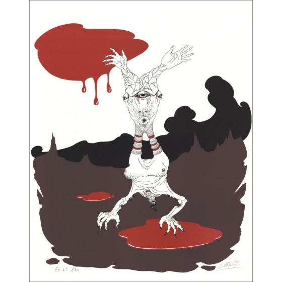Aankoop originele lithografie Felix Labisse de Manu Militari van 1974