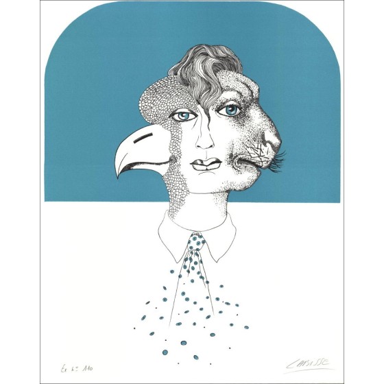 Compra litografía de historia natural, querubín Félix Labisse 1974