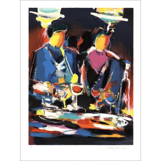 Buy Couple at the Bar Original Lithograph by Victor HASCH