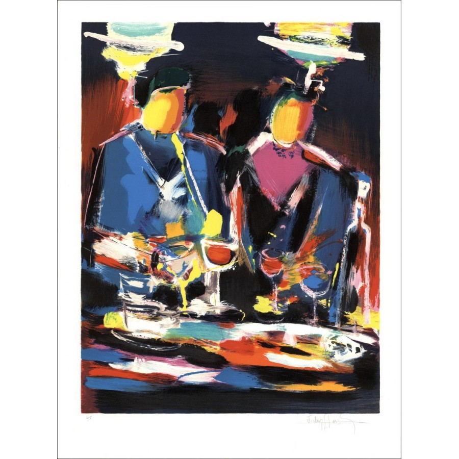 Acheter Couple au Bar Lithographie Originale de Victor HASCH