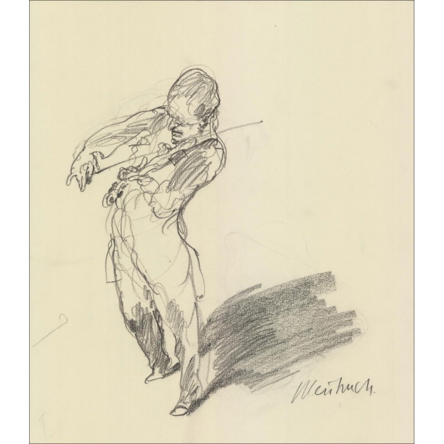 "Il violinista" - Claude Weisbuch, disegnando firmato