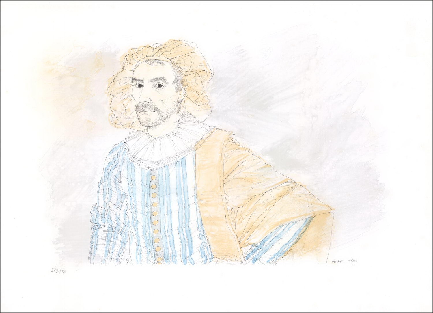 Michel Ciry - Originele Litho "Character" 46x65cm