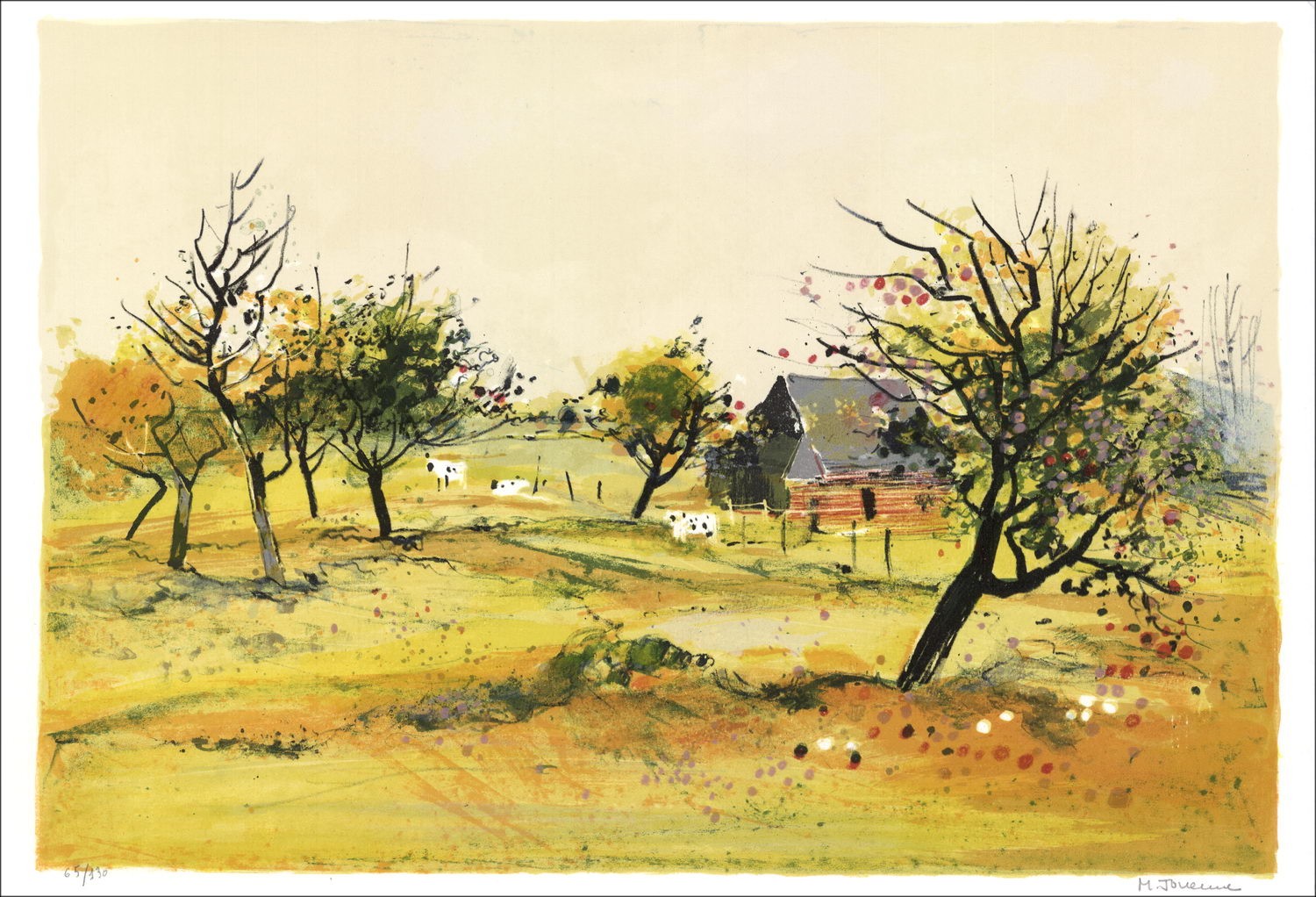 Michel Joyenne - Originele litho "The Norman Verger" 38x56cm
