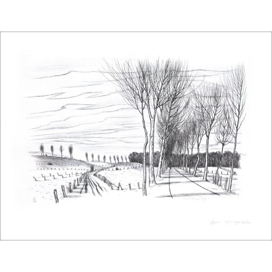 Koop het originele etslandschap van Lotharine 02 van André Jacquemin uit 1979