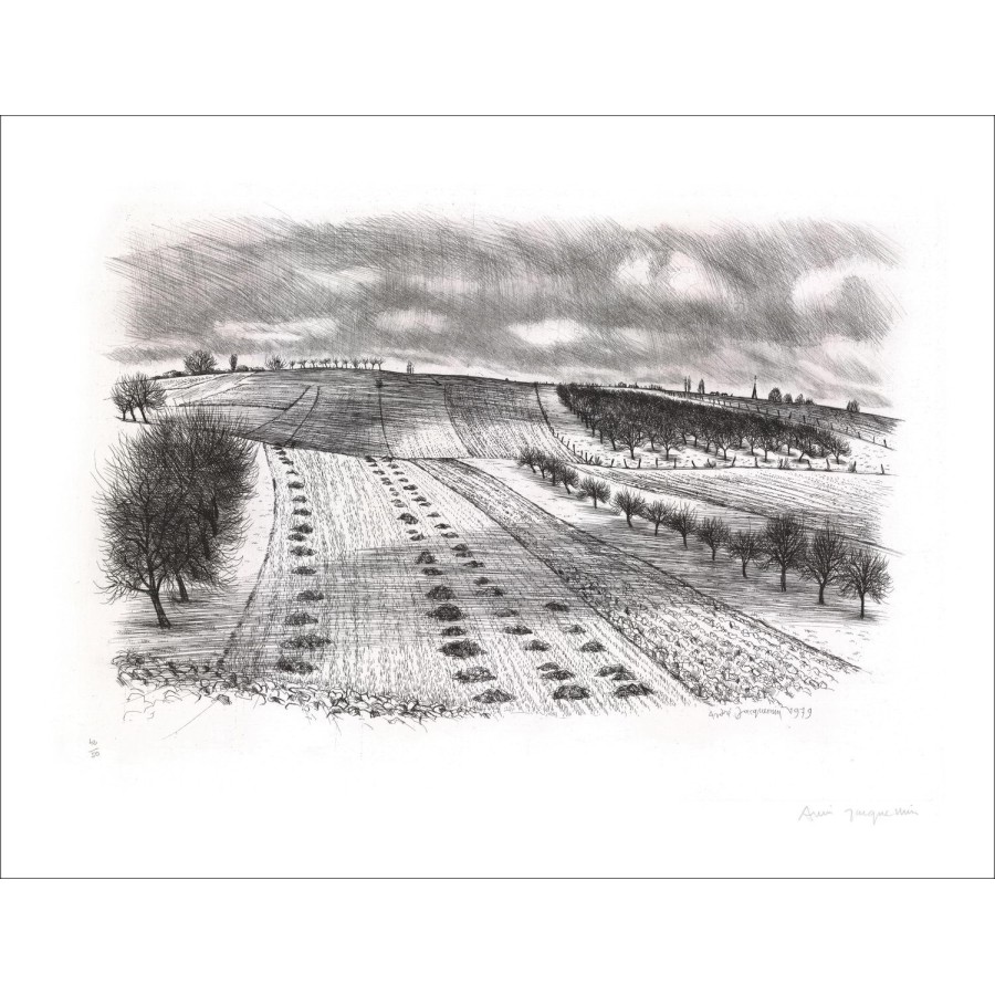 Achat Gravure Originale Paysage de Lorraine 03 André JACQUEMIN 1979