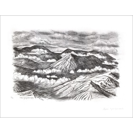 Koop Lotharingen Landschap 04 Originele gravure André Jacquemin 1979