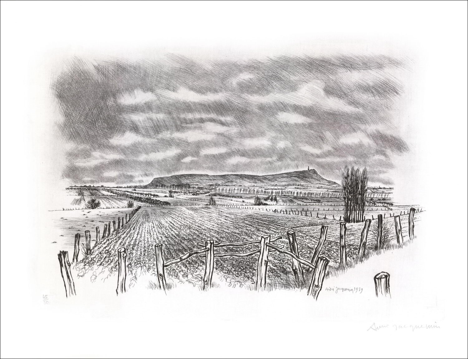 Buy Landscape of Lorraine 05 by André JACQUEMIN Original Engraving 1979