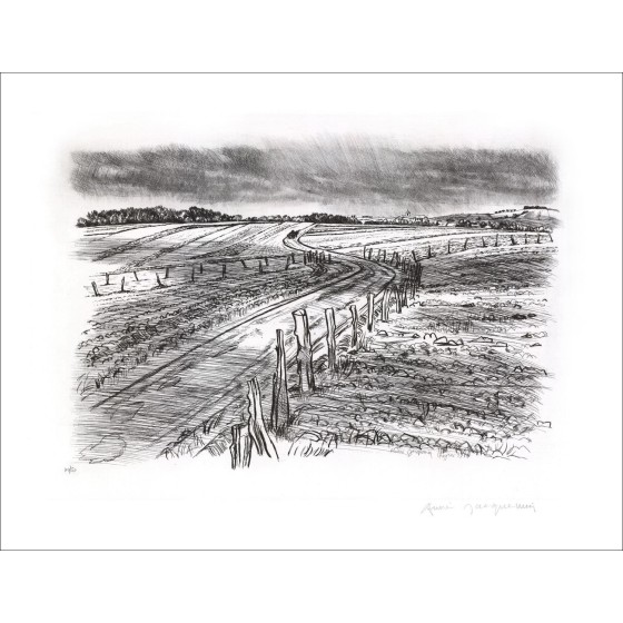 Kaufen André Jacquemin Original Gravurlandschaft von Lothringen 08 1979