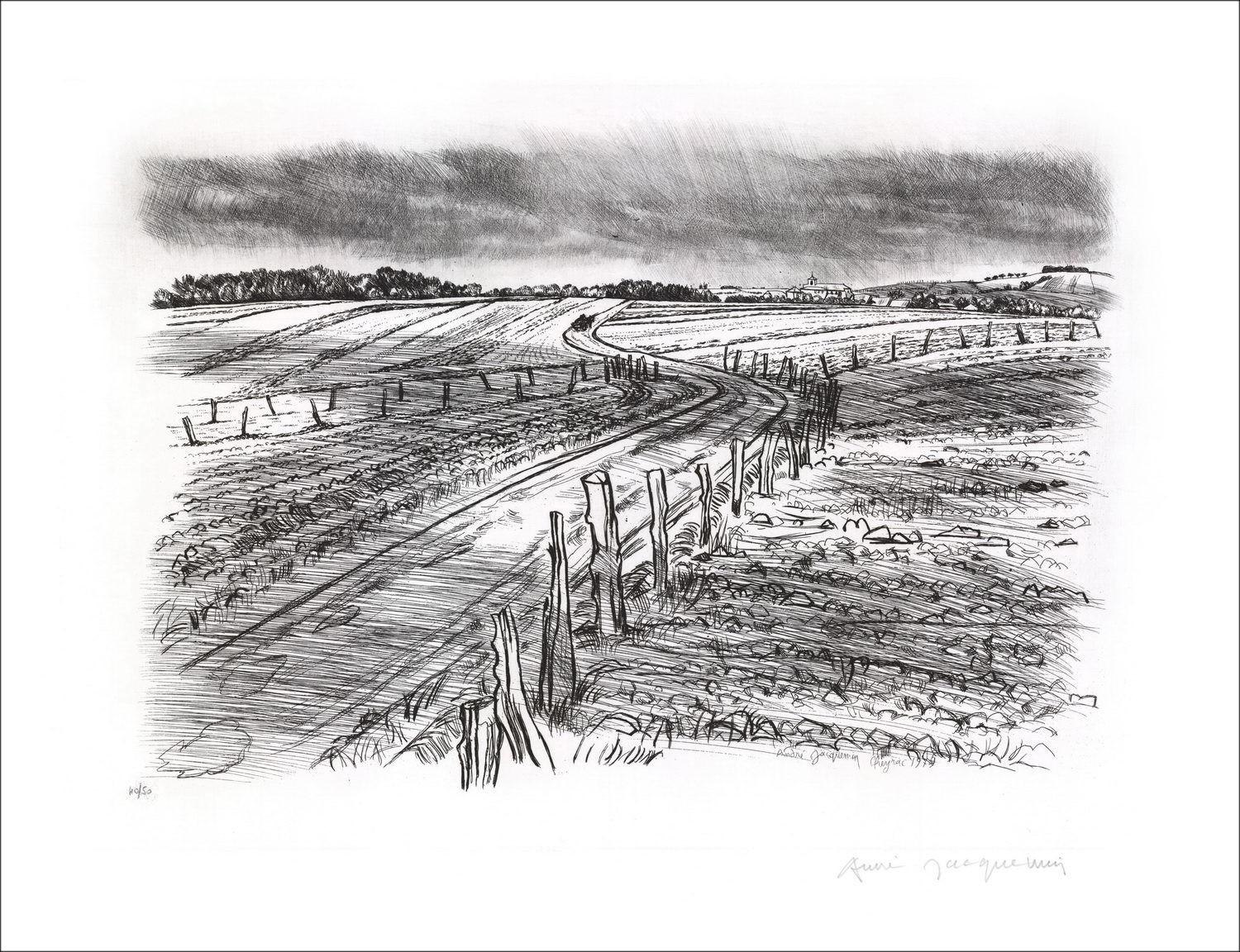 Comprar André Jacquemin Original grabado Paisaje de Lorena 08 1979
