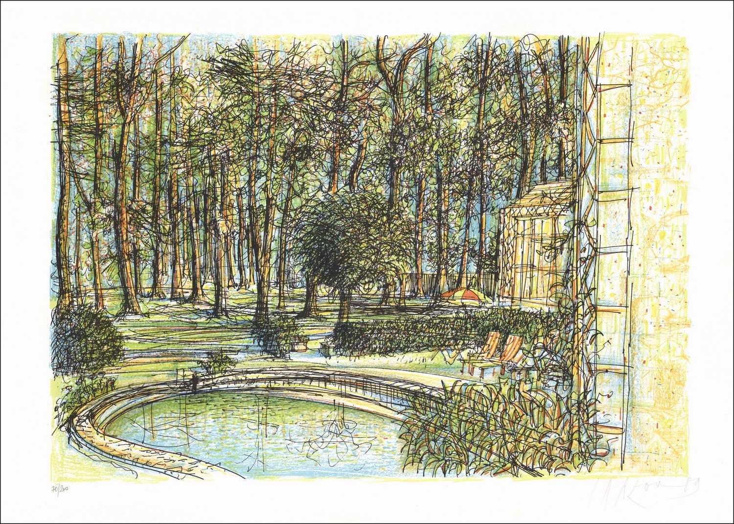 Kaufen Sie den kleinen Teich von Jean Carzou Original-Lithographie - 1989
