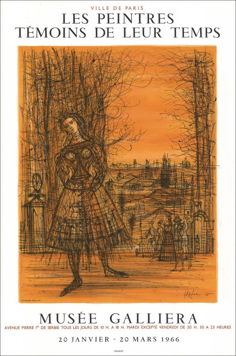 Purchase Jean CARZOU Lithograph Exhibition Gallieria Museum Paris 1966