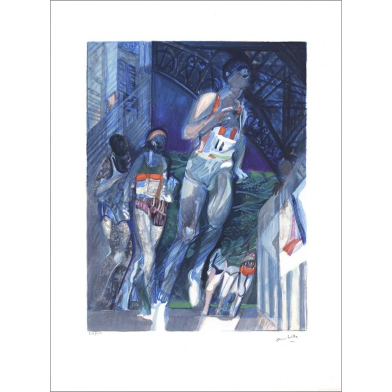 Buy Original Lithograph AMBILLE Paul The Paris marathon