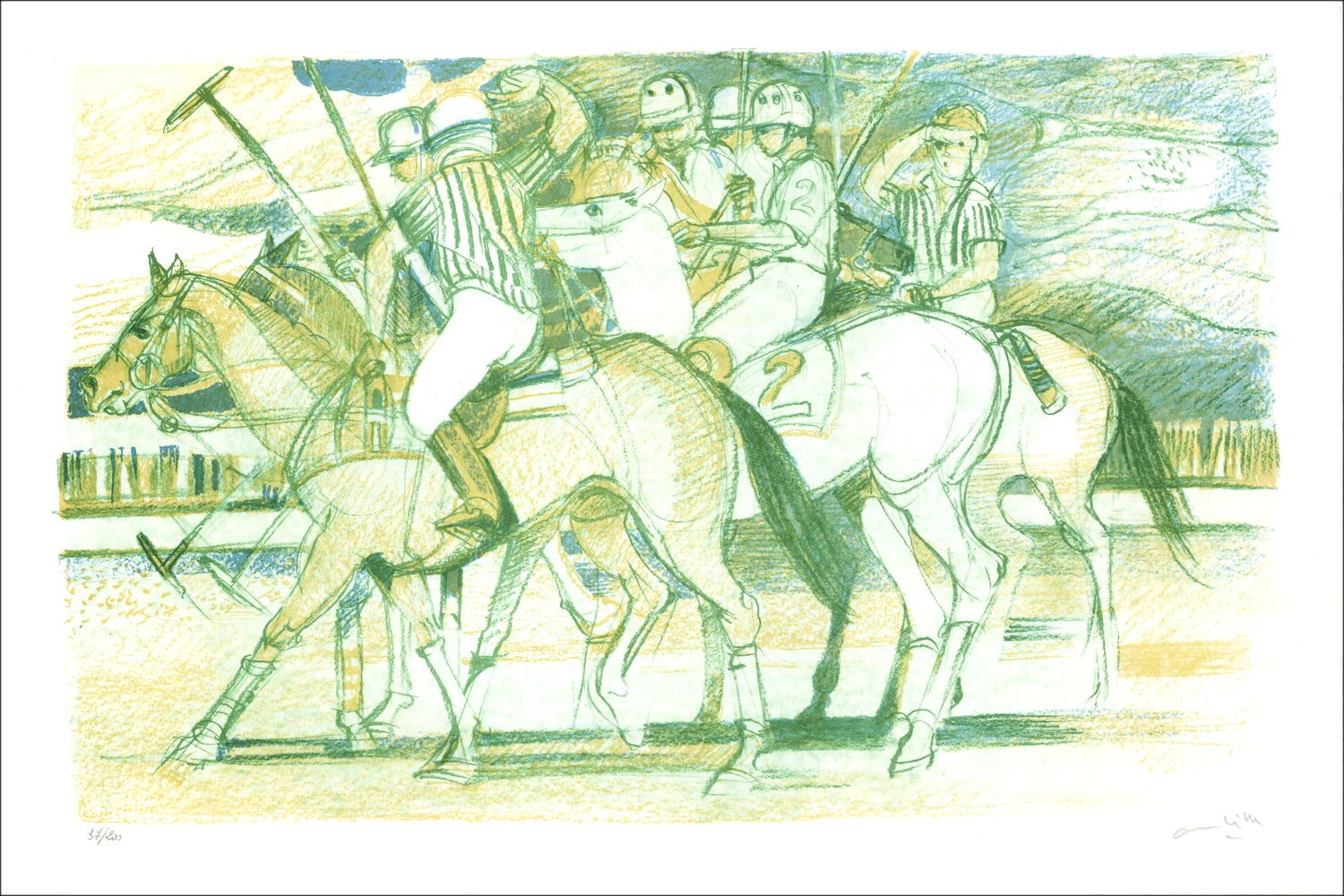 Buy Paul Ambille Lithograph Original Polo Players