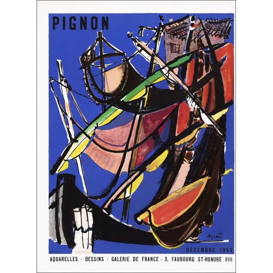 Edouard Ritzel - Lithographie "Ausstellungsgalerie von Frankreich, Paris" 73x53cm - Original Poster - 1955