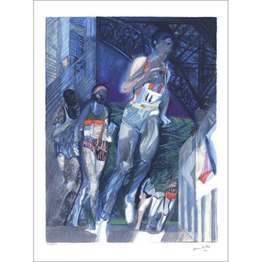 Compra litografía original AMBILLE Paul La maratón de París