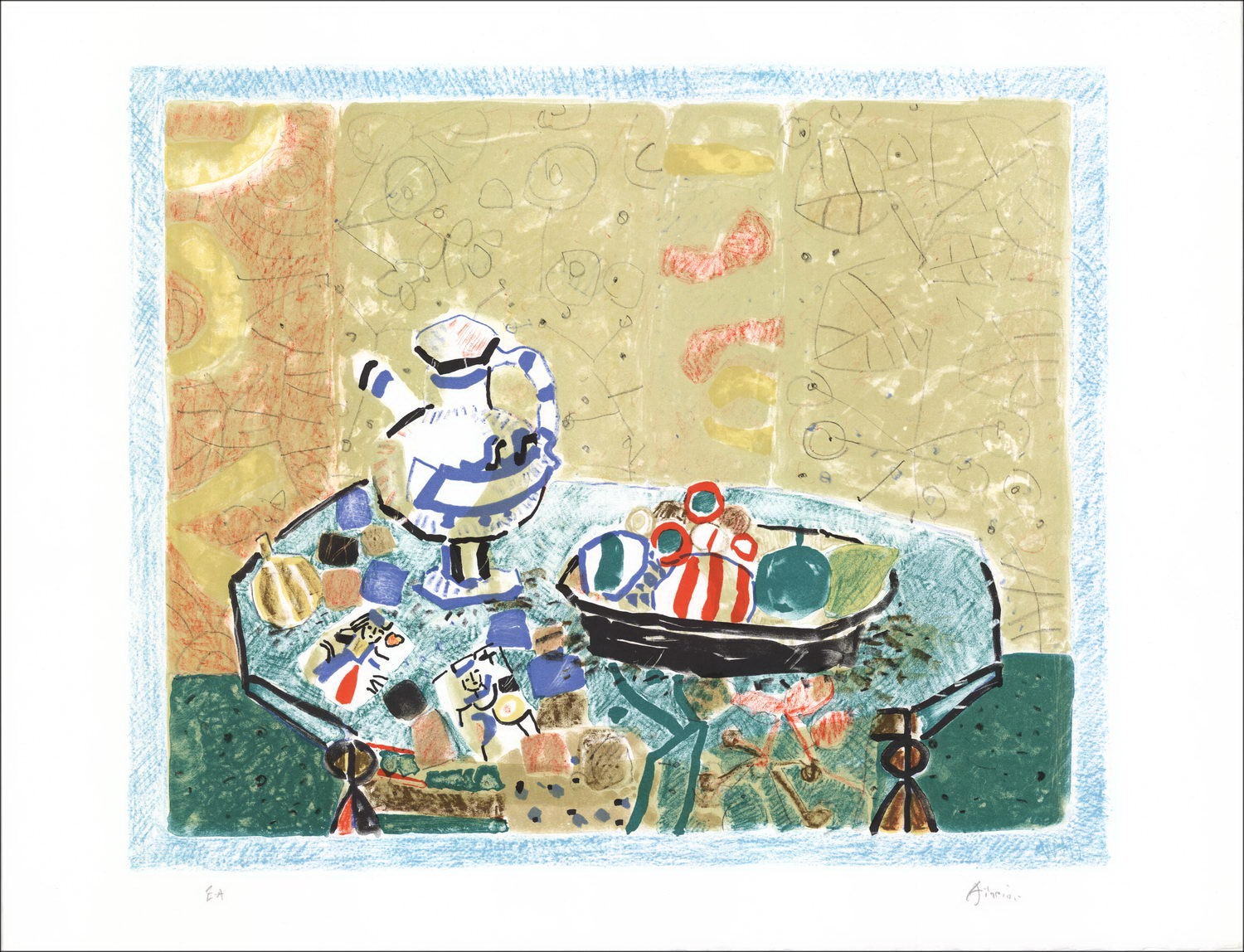 Paul Aïzpiri - Litografia originale "Still Life" 50x65cm