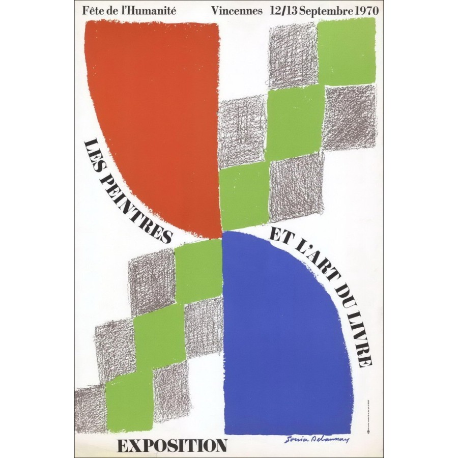 Sonia Delaunay - Lithografisch Poster "Exhibition Festival of Humanity, Parijs" 75x51cm - 1970