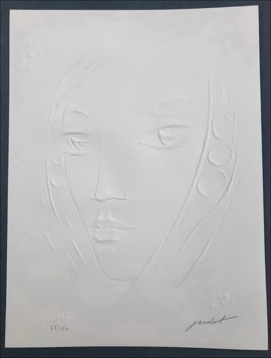 Roland Oudot - Huella original "Retrato de mujer" 40x30cm - 1988