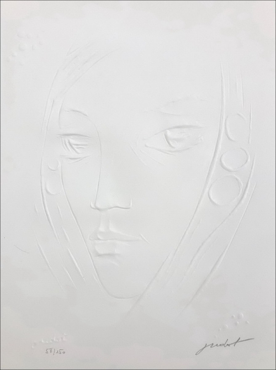 Roland Oudot - Huella original "Retrato de mujer" 40x30cm - 1988