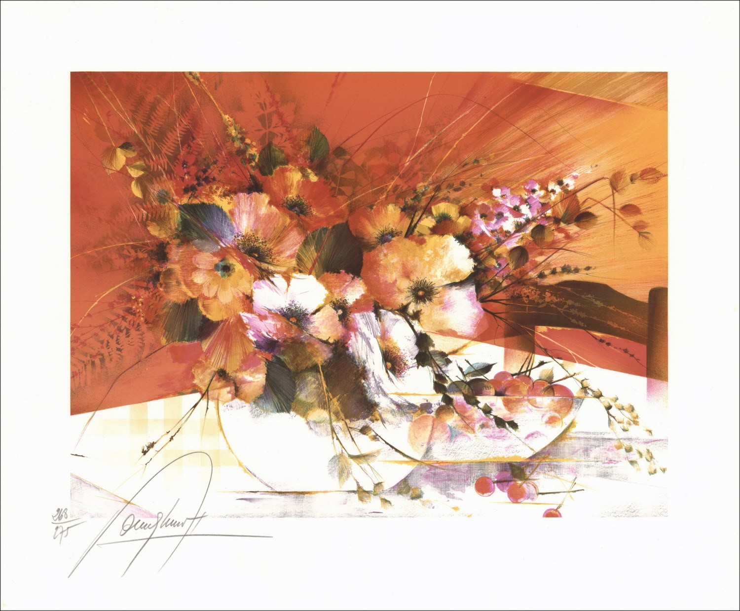 Acheter Raymond POULET Lithographie Originale Bouquet de fleurs