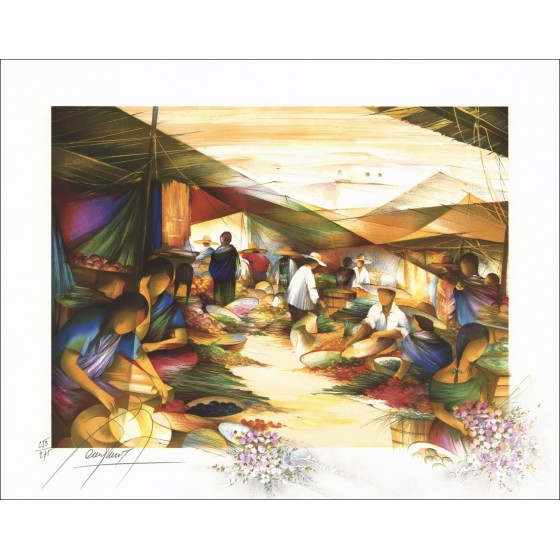 Achat Raymond POULET Le marché Asiatique Lithographie Originale 