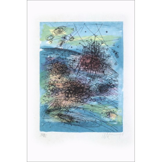 Comprar Jean Carzou Original Litografía de la Tierra en la luna 02 - 1970