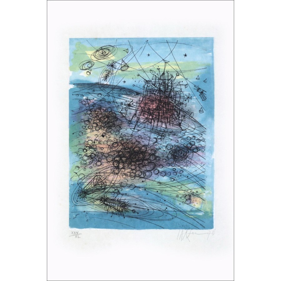 Acquista Jean Carzou Litografia originale della Terra sulla luna 02 - 1970