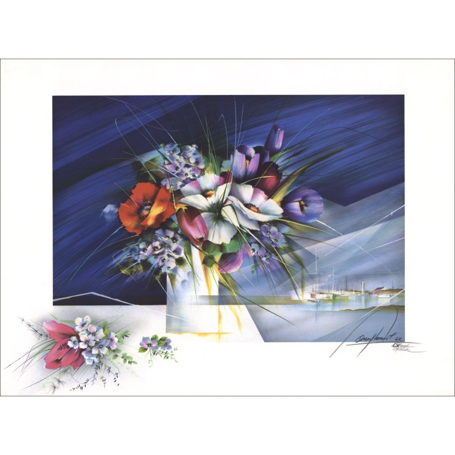Kaufen Sie Raymond Huhn Lithographic Original Bouquet of Blumen