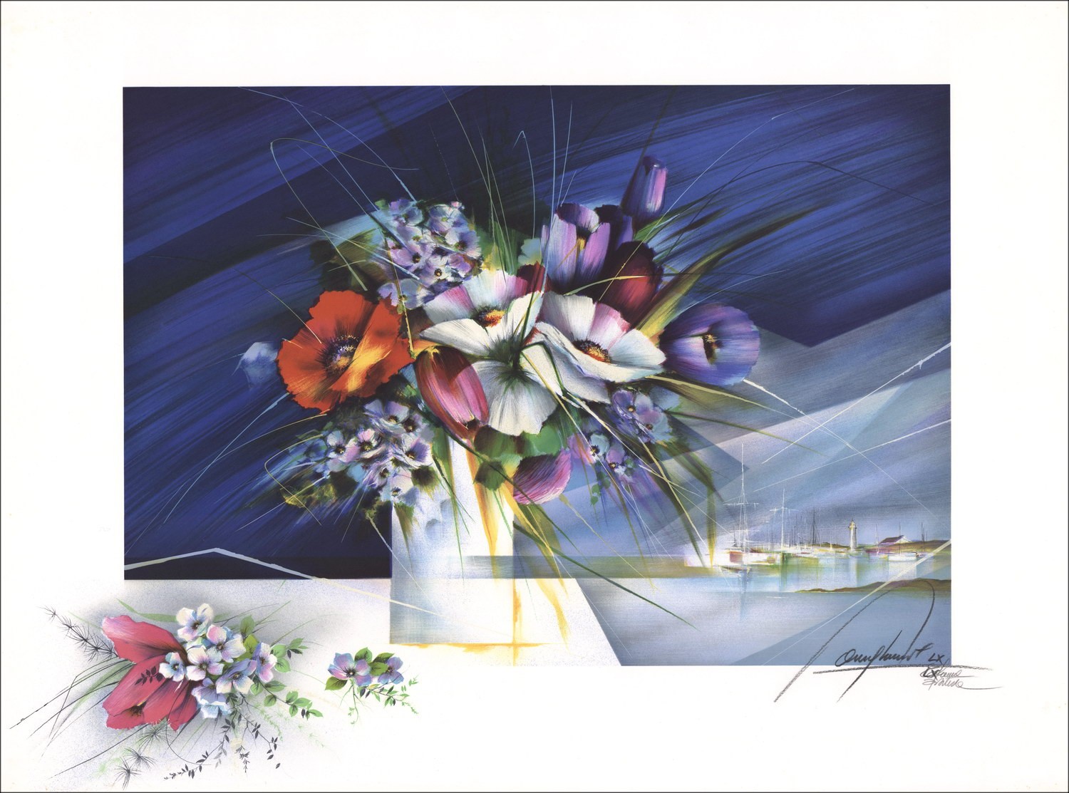 Buy Raymond POULET Original Lithograph Flower Bouquet