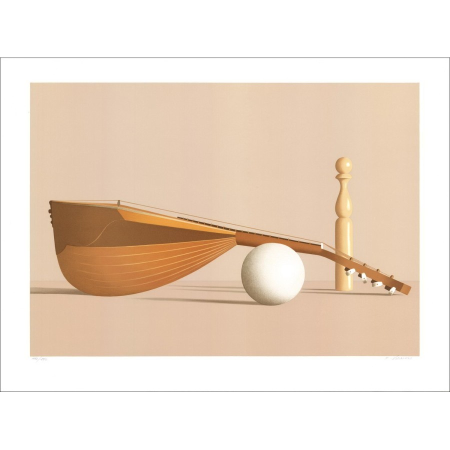 Frédéric VIDALENS: Still Life with Mandolin - Original lithograph numbered and signed in pencil