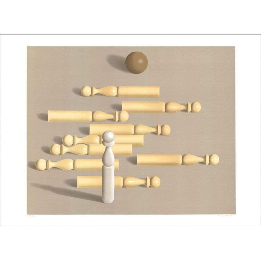 Frédéric Vidalen: Das Bowling - Original-Lithographie nummeriert und in Bleistift signiert