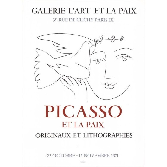 Acquista Pablo Picasso Lithography Galleria fiera Art and Peace 1971