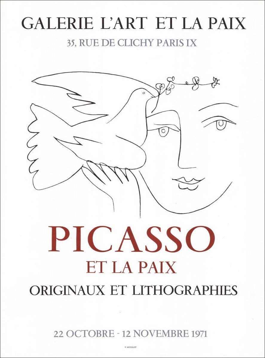 Comprar Pablo Picasso Litografía Galería de exposiciones Arte y paz 1971