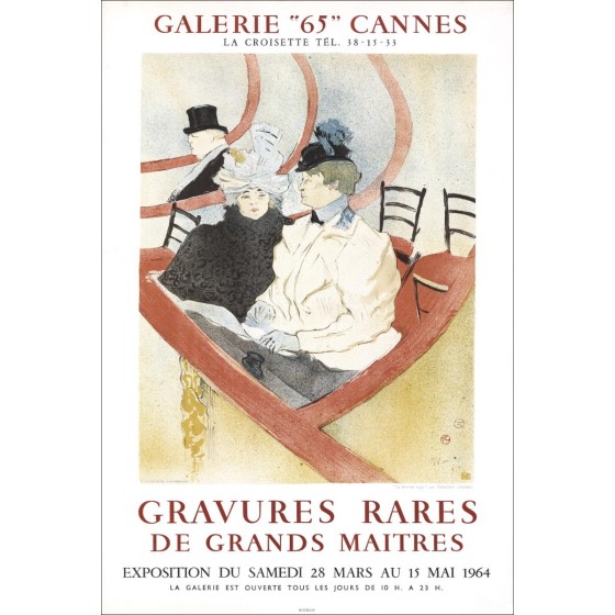 Henri de Toulouse-Lautrec - Lithosche "Tentoonstellingsgalerie 65, Cannes" 75x51cm - 1964