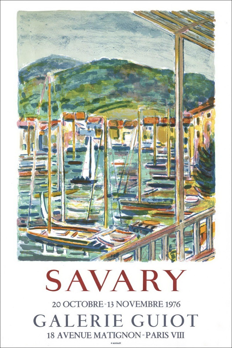 Robert Savary - Litografia "Galleria fiera GO GUOT, Parigi" 73x49cm - 1976