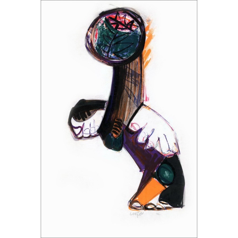 Bernard Lorjou - Litografía original "The Contorsionist" 76x50cm - HC firmado en Lápiz - Papel japonés
