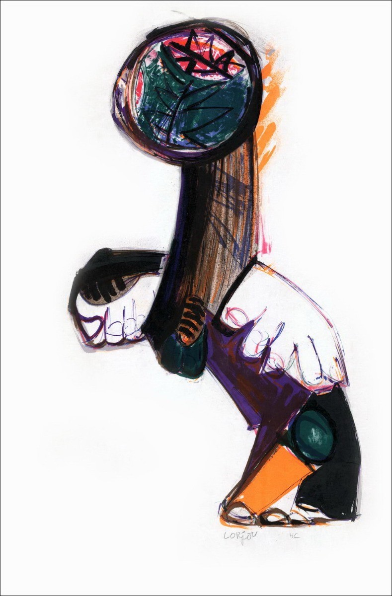 Bernard Lorjou - Litografía original "The Contorsionist" 76x50cm - HC firmado en Lápiz - Papel japonés
