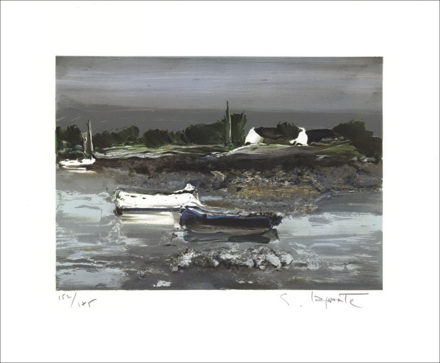 Georges Laporte - Original-Lithographie "Bretonisches Licht" 37x45cm - signiert und nummeriert im Bleistift