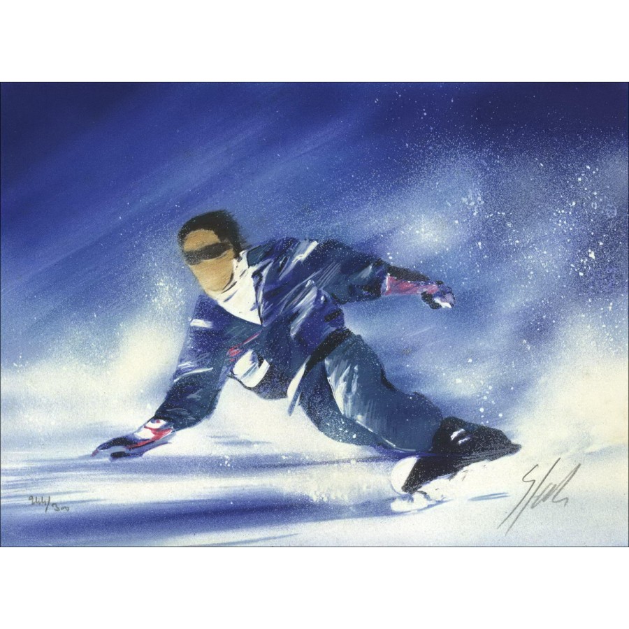 SPAHN Victor - Litografia originale "Il surfista" 21x29cm - firmato e numerato a matita