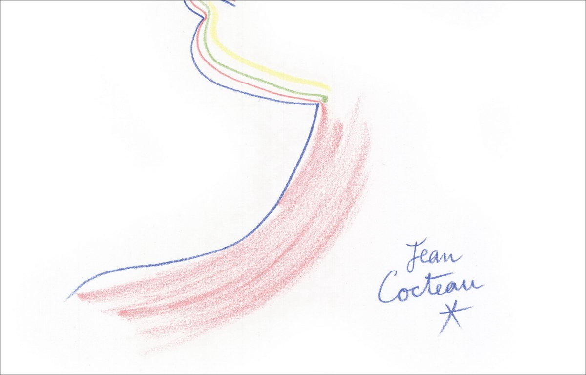 Jean Cocteau - Lithographie "Profil Portrait" 28x22cm