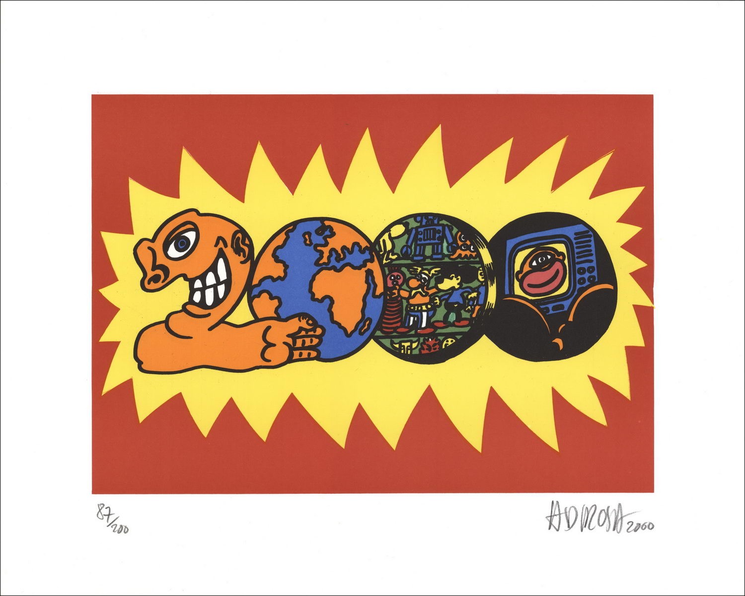 Composizione di acquisto Una serigrafia originale di Hervé di Rosa 2000