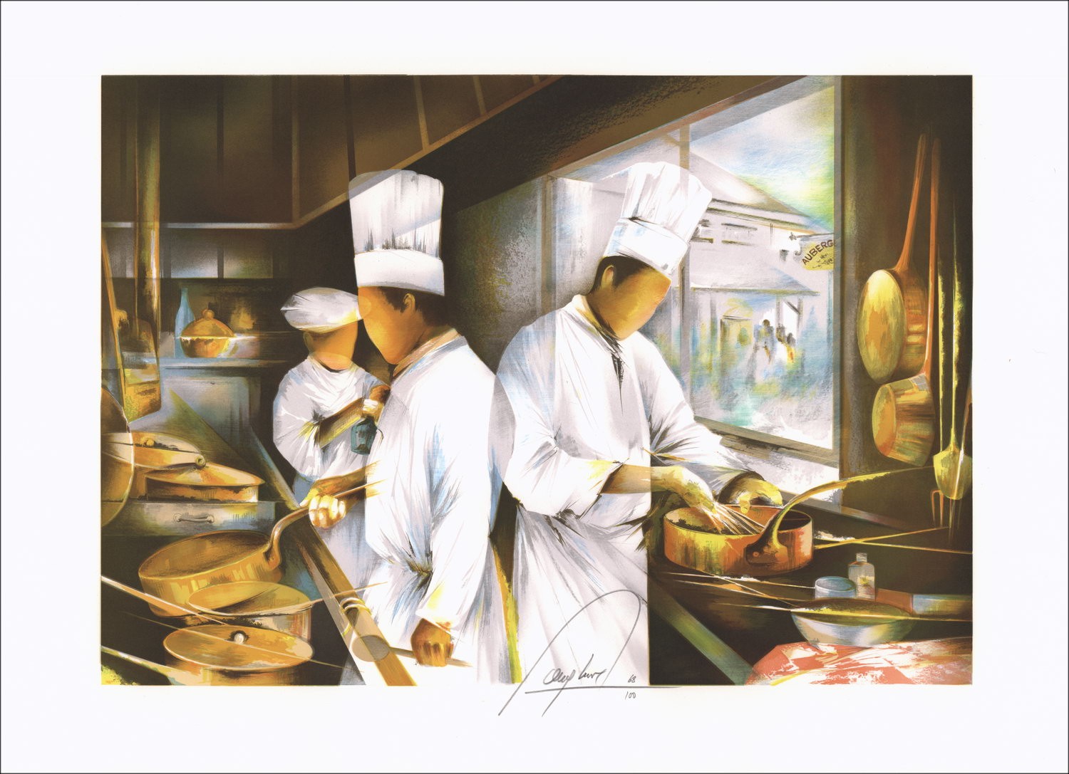 Raymond Huhn Lithographie Original Cook kaufen